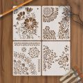 4Pcs/Lot Reusable Circle Edge DIY Layering Stencils Painting Scrapbook Coloring Embossing Album Decorative Card Template. ID 04. 