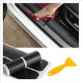 FOR HONDA Black Protector Sill Scuff Cover Car Door Plate Sticker Carbon Fiber Anti Scratch Set (4 pieces). 