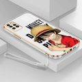 Casing For Infinix Note 10 Pro Infinix X695 Luxury Cartoon OnePiece Luffy Camera Protection Phone Case Plating Edges Silicone Soft Cover With Free Lanyard. 