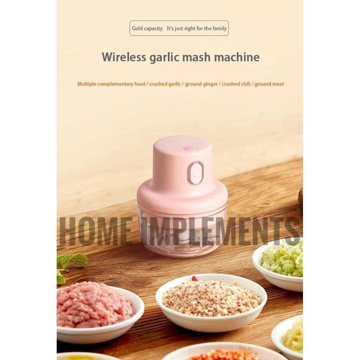 Re-chargeable Intelligent Electric Garlic Machine, Garlic Cutter, Wireless portable food processor (250ml)