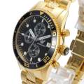 Emporio Armani Gold Strap Black Dial Chronograph Men's Watch - AR5857. 