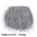 High Quality 1 Meter Ostrich Ribbon Feather Height 10-15cm / DIY Clothing Accessories. 