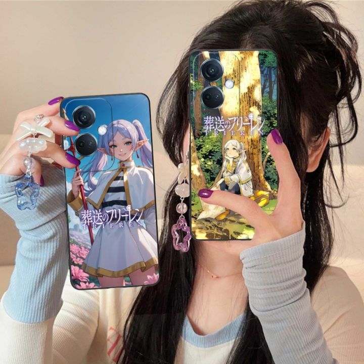 Anime Frieren Mobile Cell Phone Case for OPPO Find X5 X3 X2 A93 Reno 8 7 Pro A74 A72 A53 Black Soft Phone Cover Funda