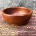 Handcrafted Wooden Bowl - With A Free Wooden Spoon | Natural Finish | Rustic Kitchen Décor | Serving Bowl for Salads, Fruits, and Snacks. 