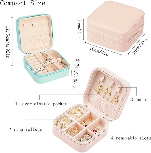 Jewellery%20Box%20Organiser,%20Mini%20Jewellery%20Box%20Travel%20PU%20Leather,%20Small%20Jewellery%20Box%20Portable%20Travel%20Jewellery%20Box%20for%20Rings%20Earrings%20Necklace%20Bracelets%20Watch%20Gift%20for%20Women%20Girls%20(Pink/Green)%20-%20Image%202
