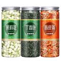 Two flowers and one skin clove jasmine tangerine peel tea nourishes the stomach, removes bad breath, stomach gas, removes stomach fire, anger, fresh breath tea bubble. 