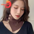 Vist Fox Knitted Scarf Button Closure Women Scarf Winter Neck Warmer. 