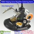 TE802 LED Helping Hand Soldering Stand with 2.5X 4X Optical Magnifier for PCB Repair TE-802 by Electrica. 