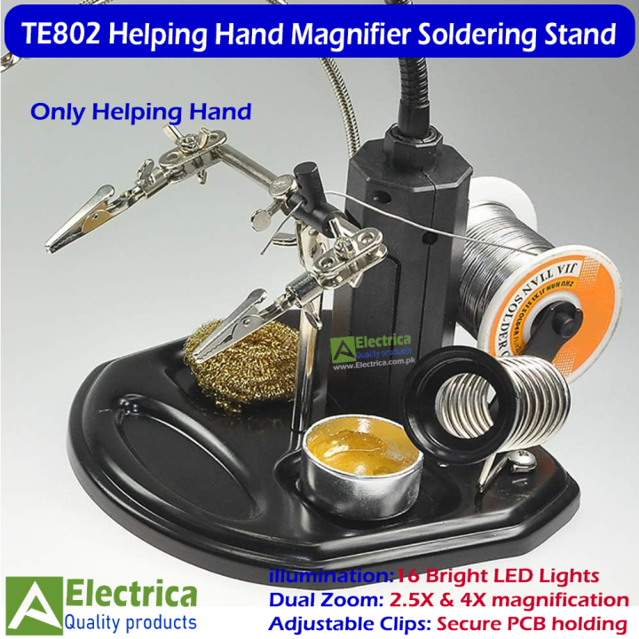 TE802%20LED%20Helping%20Hand%20Soldering%20Stand%20with%202.5X%204X%20Optical%20Magnifier%20for%20PCB%20Repair%20TE-802%20by%20Electrica%20-%20Image%204