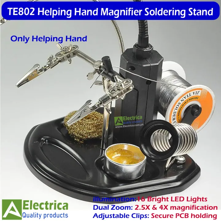 TE802%20LED%20Helping%20Hand%20Soldering%20Stand%20with%202.5X%204X%20Optical%20Magnifier%20for%20PCB%20Repair%20TE-802%20by%20Electrica%20-%20Image%204