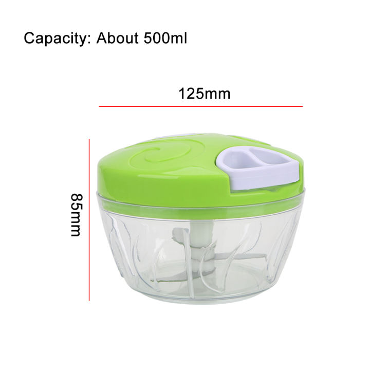 Mini Chopper For Kitchen, Manual Chopper, Manual Hand Pull Rope Grinder, Vegetable and Food Slicer Speedy Chopper, Easy To Use Kitchen Tool 500ML
