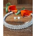 2 Layer Silver Stone Choker Set/Beautiful  Necklace Set Jewelry For Girl and Women . 