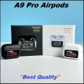 A9 Pro Touch Screen Airpods Pro | ANC/ENC Wireless Earbuds With Bluetooth 5.4 | LCD Display | Super Bass And Pop-Up Feature. 