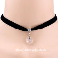 Hot Selling New Design Black Choker Black Blue Gemstone Crystal Necklace Silver Plated Adjustable Necklace For Women Girls. 
