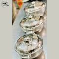 Hot Pot 3-Piece Set  | Rex Premium Quality Stainless Steel Hot Pot 3-Piece Set with Side Lock - Double Body, 2L, 3L, 5L Capacity, Hot/Cold Food Warmer, Export Quality. 