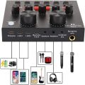 Podcast Equipment Bundle, Audio Interface with All in One Live Sound Card and Condenser Microphone, Perfect for Recording, Broadcasting, Live Streaming With V8 Sound Card BM-800 Combo Set Mic (Gold). 