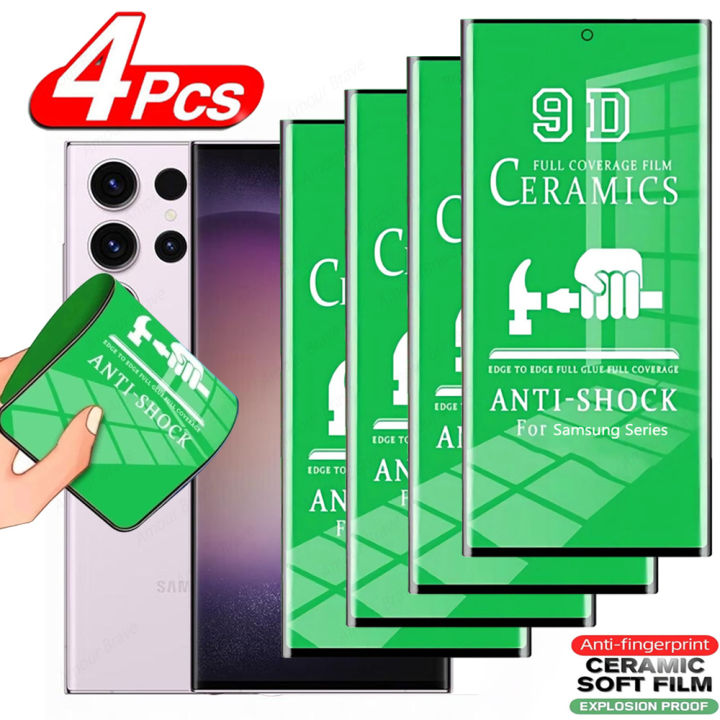 Film Screen Protector 4 pcs Ceramic Thin ILM ltra F10 Plue 8 9 S8 S9 20 FE 24 UltGalaxy for Samsung S24 Sra S22 S21 SS10 Plus Nots 20 U