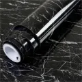 60cm × 200cm Self Adhesive Black / White Marble Sheet for Kitchen - Anti Oil and Heat Resistant Wallpaper. 