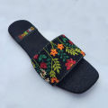 Handmade Embroidered Slides - Trendy and Comfortable for Women and Girls. 