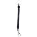 Lobster Clasp Black Spring Stretchy Coil Cord Strap Keychain Key Chain Rope. 