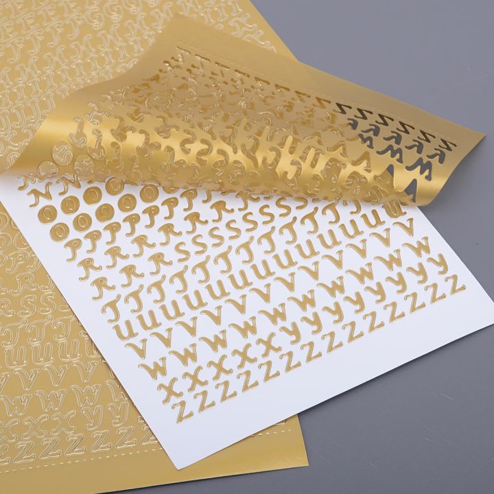 1pc Golden Alphabet Stickers: Add Sparkle to Your DIY Projects with Mini Glitter Letter & Number Stickers!