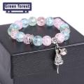 Green forest Energy Bead Bracelet High Elasticity Ice Crack Korean Style Bracelet. 