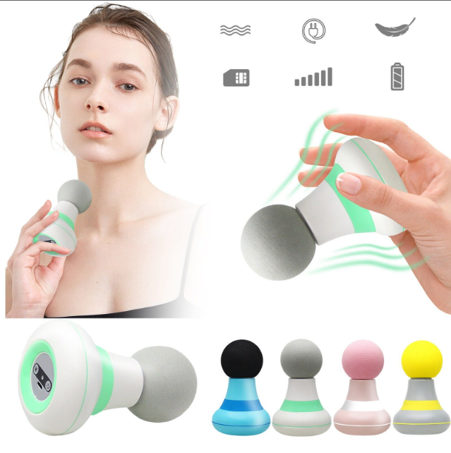 Silver Crest Portable Mini Massage Gun Pocket-Sized Deep Tissue Massager Body Pain Relief