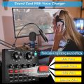 Live Sound Card, REMALL V8 Sound Card with Effects and Voice Changer for Podcasting, Bluetooth Audio Mixer for iPhone Android Phone Type C Computer Laptop for Live Streaming, 1200mAh. 