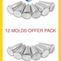 Hania s mould Aluminium Kulfi Mould/Qulfi Maker (Pack of 12)Kulfa Mold steel silver Ice Cream Maker Popsicles. 