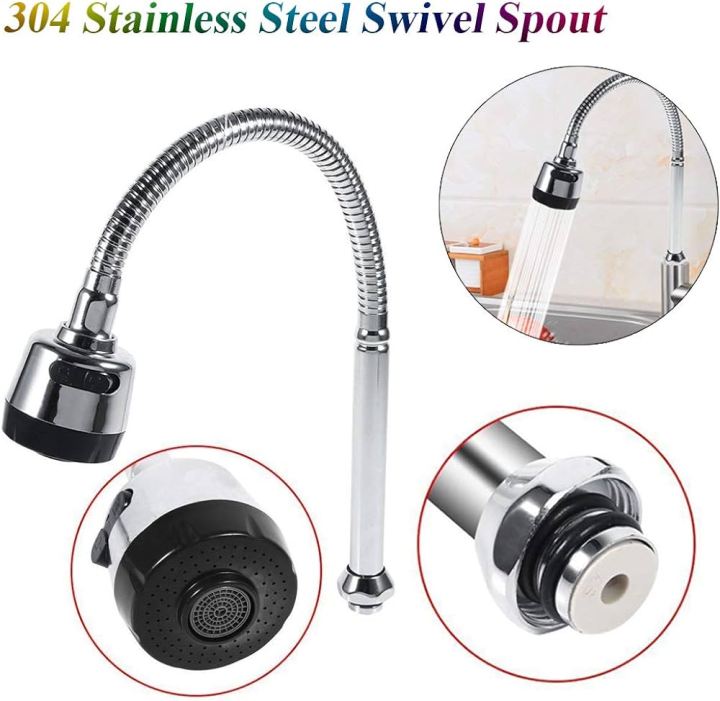 Flexible Kitchen faucet Sink mixer shower neck & Hoes 360 Rotating