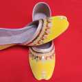 Traditional Yellow Khussa for Women - Desi Style Ladies Footwear GK Style. 