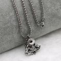 Astronaut Pendant Necklace Galaxy Universe Spaceman Meditation Trinket Retro Stainless Steel Chain Men. 