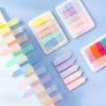 【FUN LIVE】 Korean Stationery Sticky Note Self-Adhesive Bookmark Page Marker Weekly Planner Sticky Tabs Transparent Stickers School Supplies. 