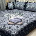 Bedsheet | High-Quality | Unique Design 4 PCS Panel Print 3D Crystal Cotton Bedsheet Set | 1 king size bed sheet 95*98 inch |2 pillow cases 19*29 inch | 1 cusion case 14*14 inch. 
