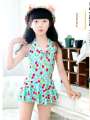 Korean version of children's one-piece bikini, cherry patterned skirt style for older children, skin friendly, comfortable, and high elastic swimsuit. 