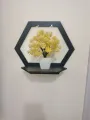 New Hexagon Wooden Wall Shelf Wall Shelves for Home Decor Living Room 3D Laser Cut DIY Design Floating Shelf Wooden Hexagon Candle Stand 3D Wall Decoration Piece for Kids Room and Girls Room and for Gift Items | Wall Shelf for Bedroom | Candlestick. 