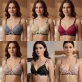 Women’s Push-Up Padded Bra, Soft & Comfort, Back Closure, Multicolor. 