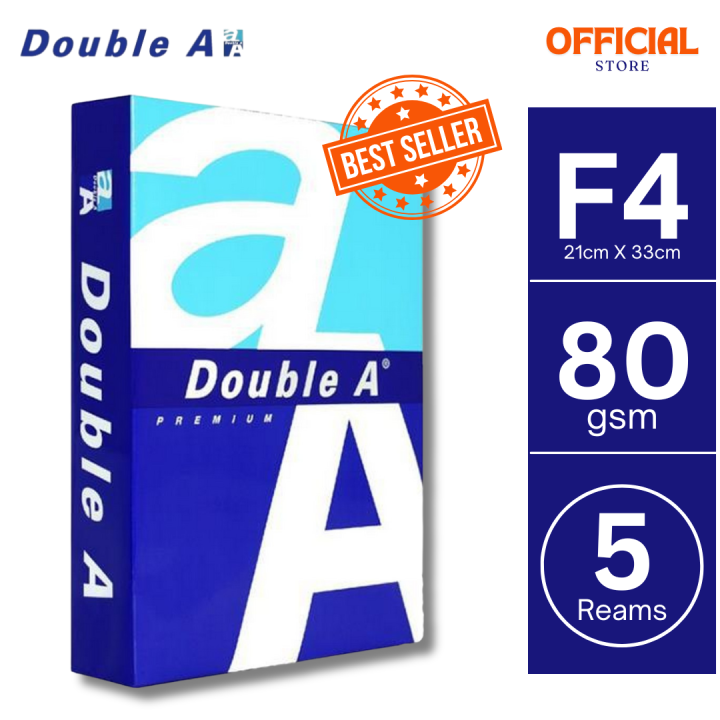 Double A - F4 Size Paper 80g - 5 Reams