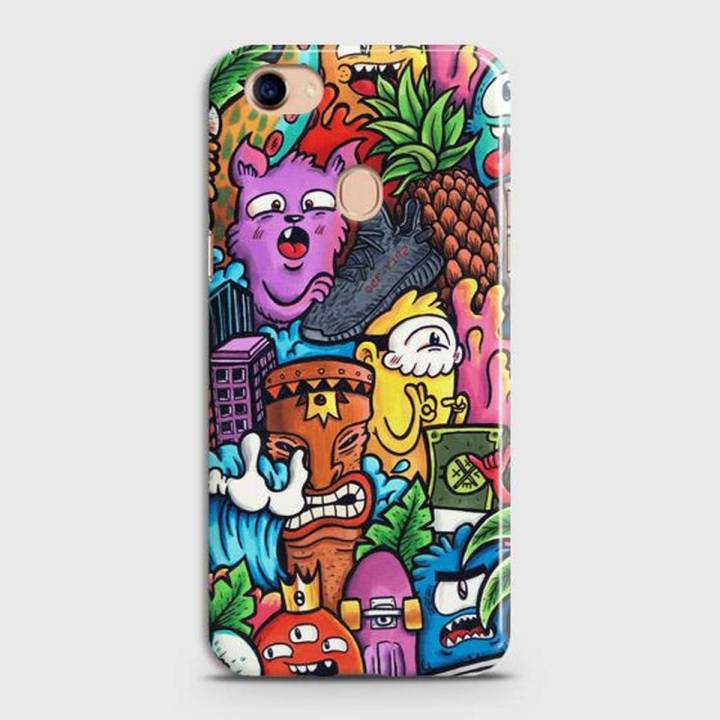 Oppo F7 Cover Case Angery mood cartoon Hard Cover- Design 23 Cover