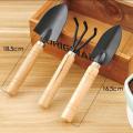 Pack of 3 Gardening tool set Wooden Handle , Set of 3 Piece Garden Tool set, Gardening Tools, extremely High Quality 3pcs / set Mini Garden Tools Wood Handle Stainless Steel Potted Shovel Rake Spade for Flowers Potted Plant. 