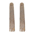 Long Full Rhinestone Tassel Earrings Alloy Shiny Women Dangle Earrings Jewelry Accessories. 