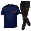 Trendy SUPERMAN LOGO Tag Printed Summer Tracksuit For Men & Boys Tee-shirt with trousers New Design Round Neck Half Sleeves T Shirts Top Quality Gym Wear/Casual and comfortable Pair T-Shirt and Trouser. 
