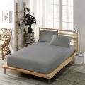 Best Quality Stretch Jersey Fitted Bed Sheets 100% Cotton All Over Elastic Mattress Cover Mattress Protectors - KING Spring Mattress 200x200 cm. 