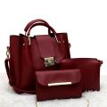 Double Phase PU Leather 3 Pcs Hand Bag Set. 