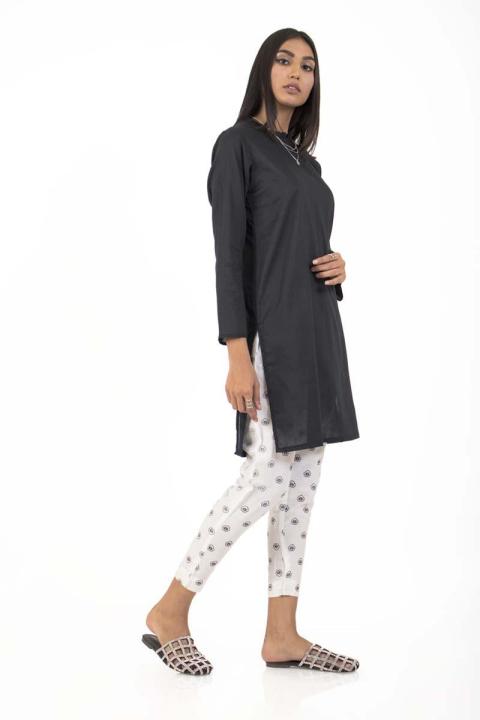 EGO%20Winter%20Collection%202019%20%20Ruffle%20Neck%20%20Black%20Cotton%20Kurti%20For%20Women%20-%20Image%204