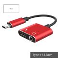 2 in 1 Type-C to 3.5MM Audio Adapter Cable Charging Port Earphone Type-C Audio Cbale AUX Adapter Cable Headset Calling Android. 
