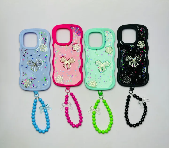 Infinix%20Smart%209%20/%20Smart%209%20HD%20%20Back%20Cover%20For%20Girls%20-%20Wavy%20Case%20With%20Fancy%20Key%20Chain%20-%20Mobile%20Charm%20Cover%20-%20Chain%C2%A0bracelet%C2%A0Case%20-%20Image%202