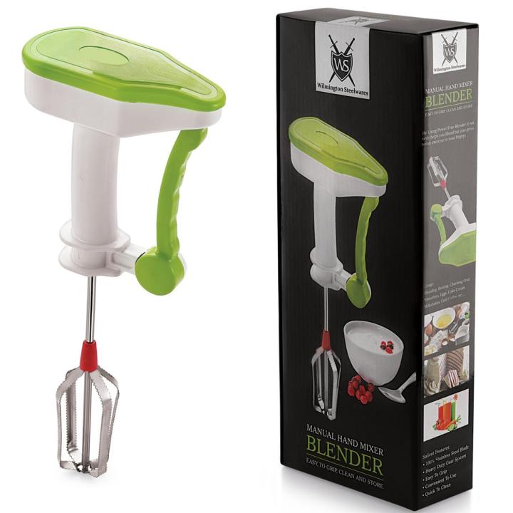 Semi-automatic Mixer Egg Beater Manual Self Turning Stainless Steel Whisk Hand Blender Egg Cream, Easy flow blender 5x faster