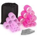 12-Pack Heatless Hair Curling Rollers Set (12 PCS) | Instant Volume & Curls | No Heat Damage | Easy Styling at Home. 