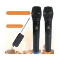 2x 2in1 Universal Wireless Microphone, Handheld Cordless Dynamic Mic System with Rechargeable Receiver, for Karaoke, Masjid,Mehfil.Naats Speech, Wedding, Party Singing, Meeting LT-125. 